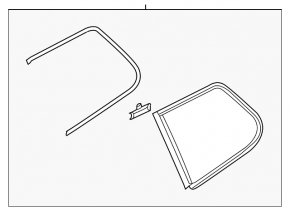 Rear right blind glass window VW Touareg 11-17 chrome