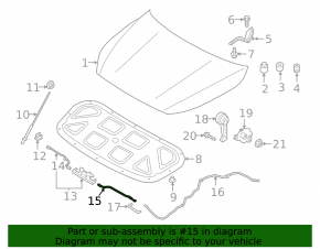 Hood Release Cable Front Kia Forte 19-24