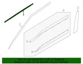 Molding door-glass central front right Kia Seltos 21-26