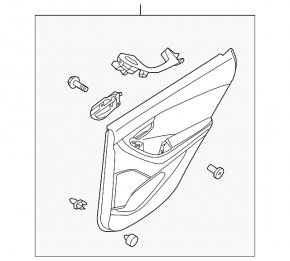 Door trim card rear right Hyundai Elantra UD 11-13 prerest beige, insert leather with perforation, armrest leather, heated, scratches