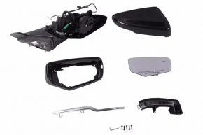 Side mirror right assembly Cadillac CTS 14- BSM, auto-dimming, turn signal, graphite, all-round view