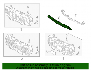 Kia Sportage 17-19 FWD front bumper lower grille for radar
