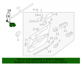 Plug for outside mirror front left Hyundai Sonata 11-15