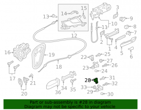 Door hinge lower rear left Audi A4 B9 17-25