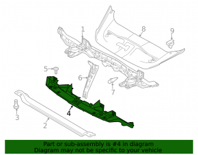 Front bumper bracket central upper Porsche Cayenne 958 11-14 break fastener