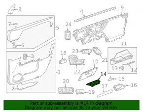 Mercedes H247 GLA 20-26 black front left window control trim