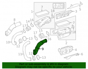Air duct from the air intake, left Mercedes GLE 63 16-19, upper, 5.5