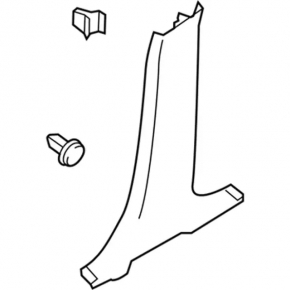 Center pillar trim lower right Ford Focus mk3 11-18 black, worn