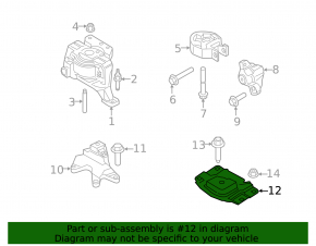 Left engine mount for Lincoln MKC 15-19