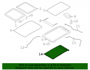 Sunroof blind Lincoln Nautilus 19-23 beige