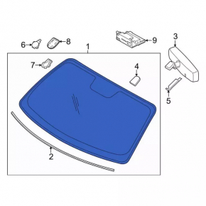 Ford Mustang mk6 15-23 windshield without sensors