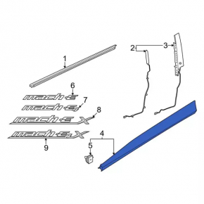 Door trim lower front left Ford Mustang Mach-E 21-23 structure