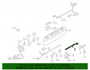 Right lower tailgate shock absorber for Land Rover Range Rover 13-21