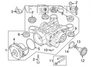 Rear differential gearbox Audi Q3 83A 19-24 for 8 speed automatic transmission 94k