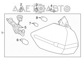 Light outer wing right Nissan Rogue 14-16 missing chip, sand