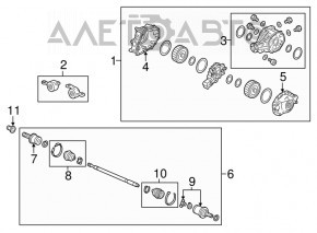 Drive axle shaft rear right Acura TLX 15-