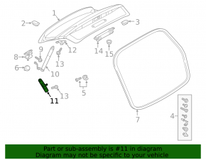 Upper left tailgate shock absorber bracket for Audi E-Tron 19-23