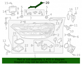 Right headlight cover for Audi A8 19-21