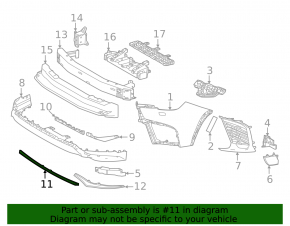 Front bumper center molding for Lexus LX 22-26 F Sport