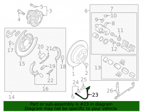 Brake hose rear right Kia Sorento 16-20 for 17 wheels