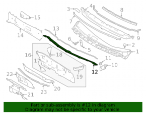 Wiper pan metal Nissan Versa Note 13-19