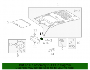 Driver's visor mounting hook Toyota Sequoia 08-16 gray