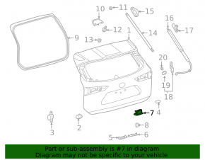 Inner trunk door handle Toyota Highlander 20-