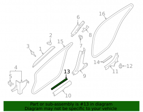 Door sill trim front right outer Nissan Maxima A36 16-23 chrome, with backlight