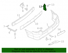 Rear bumper boot right Nissan Sentra 13-19