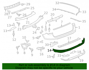 Rear bumper lip for VW Touareg 15-17