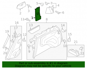 Rear pillar trim in front of the window left VW Touareg 11-14 gray