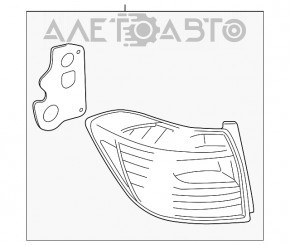 Right taillight Toyota Highlander 11-13 TAIWAN no scratches