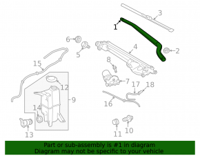 Right windshield wiper arm for Toyota Sequoia 2016