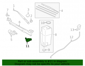 Lexus RX 23-26 Windshield Washer Motor