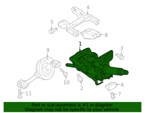 Steering column Audi Q5 8R 09-17 with control unit, rusty