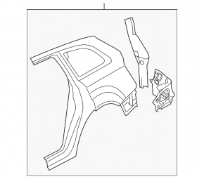 Quarter wing rear right Audi Q5 8R 09-17 white