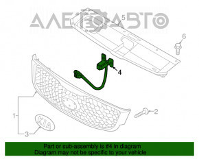 Front camera in the grille under the solid bumper Kia Sorento 16-20