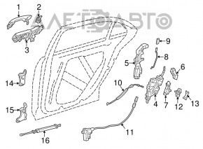 Door handle outer rear left Mercedes GLC 16-19 keyless