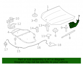 Right hood hinge Mercedes GLC-class X254 23-25