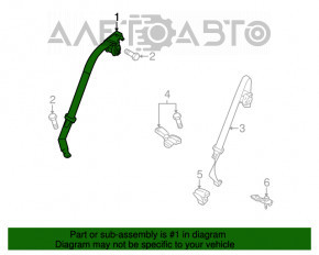 Seat belt rear right Mazda3 MPS 09-13 black