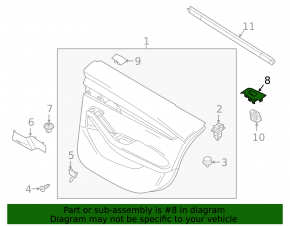 Mazda 3 19-24 4D rear right window control trim, glossy black, scratches