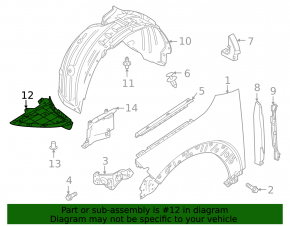 Front left mudguard front part Mazda CX-30 20 - worn, broken