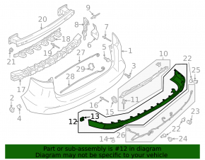 Ford C-max MK2 13-18 rear bumper lip structure, scratch