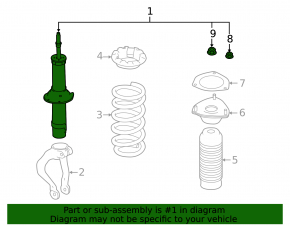 Shock absorber front left Infiniti Q50 14-16 AWD 3.5, 3.7
