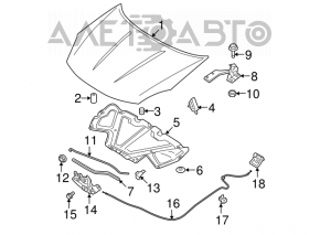 2015 Nissan Rogue bare hood