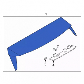 Ford Explorer 20-25 trunk spoiler with brake light, broken mounting