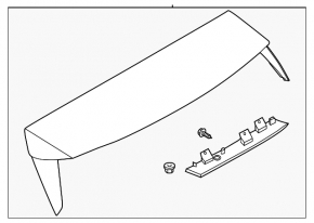Ford Explorer 20-25 trunk spoiler with brake light, broken mounting