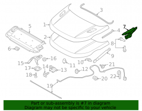 Left hood hinge for Land Rover Range Rover Evoque 12-18