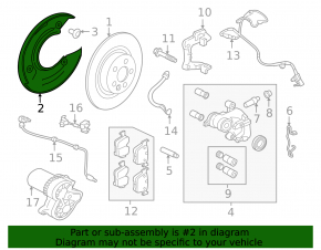 Rear left brake disc cover Jaguar F-Pace X761 17- for R17, R18, R19