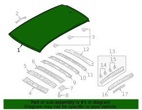 Metal roof Mazda CX-9 16-23 without hatch, sawed off